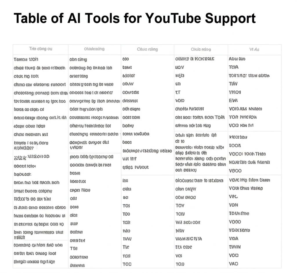 Bảng các công cụ AI hỗ trợ YouTube