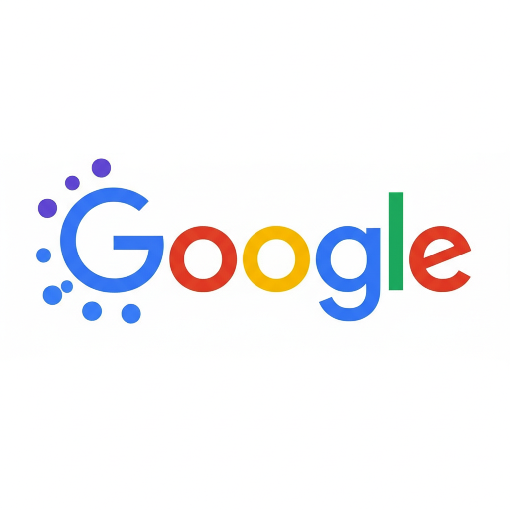 Biểu tượng Gemini AI trên nền logo Google 