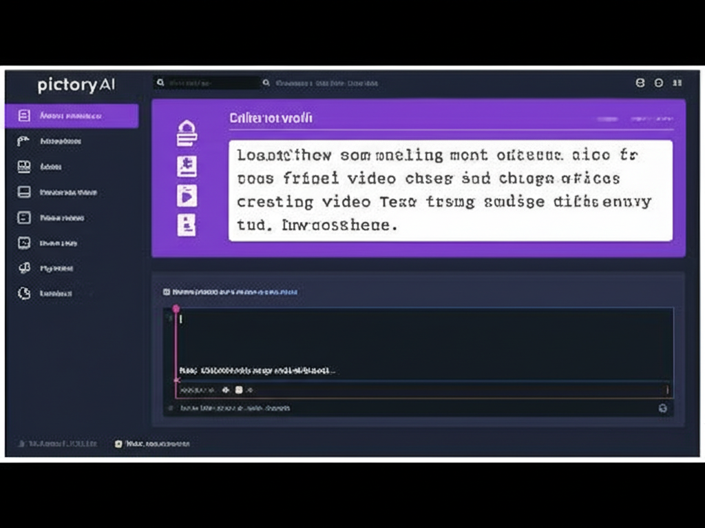 Giao diện Pictory AI đang tạo video từ kịch bản văn bản