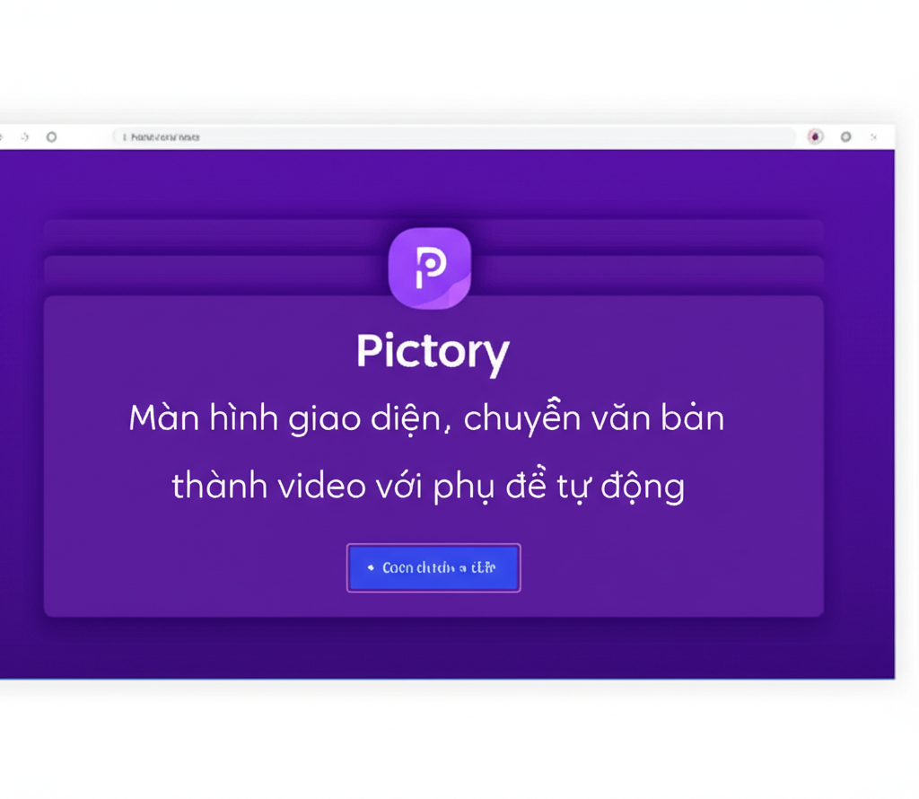 A screen showing Pictory interface, converting text to video with automatic captions 