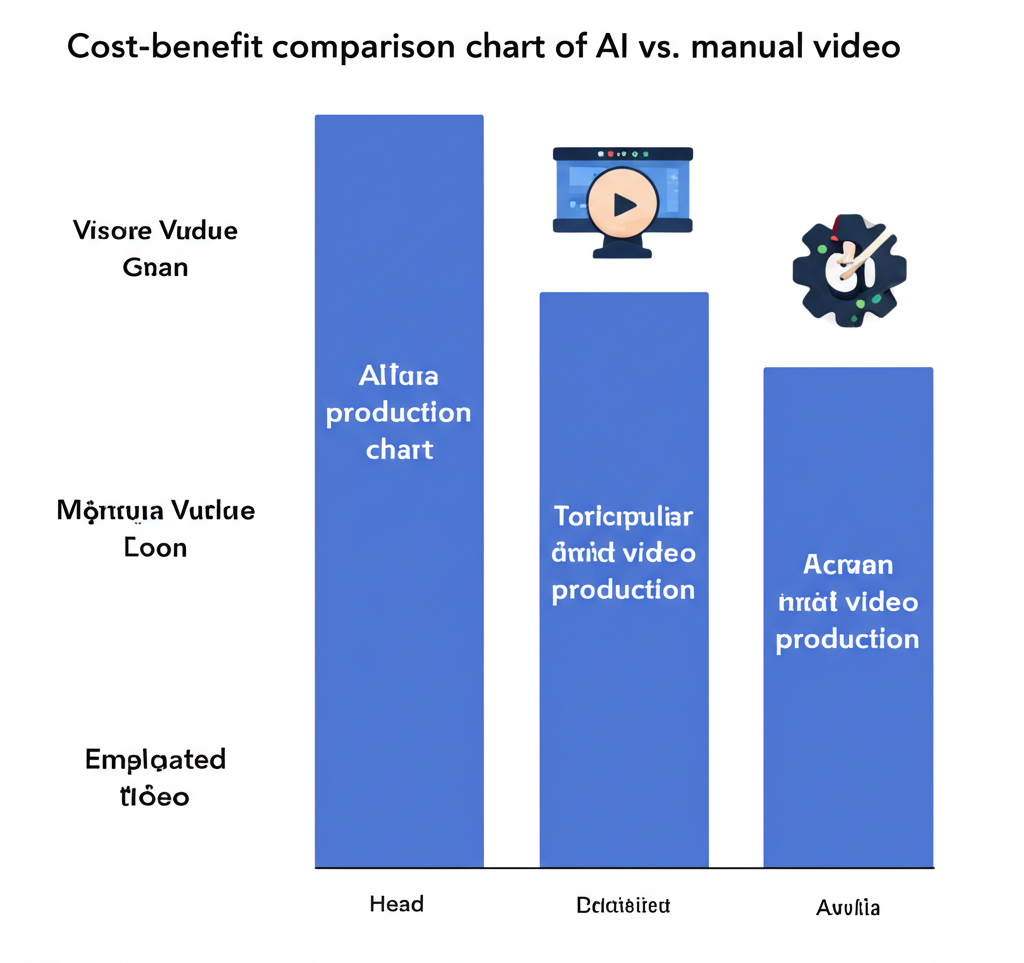 Biểu đồ so sánh chi phí và lợi ích của video AI so với video thủ công 
