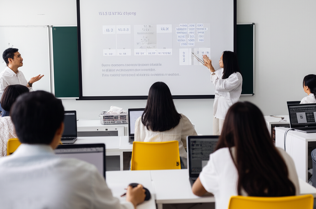 Lớp học AI tại Sofin AI Academy với học viên và giảng viên tương tác